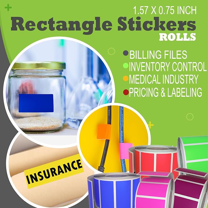 Pink Sticker Label Rolls 1.57 x 0.75 inch, 5 Rolls- 2500-Pack, Rectangular Easy - Image 3