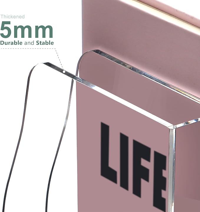 SANRUI Acrylic Desk Organizers, 5 Vertical Compartments A4 Folder Binder - Image 8