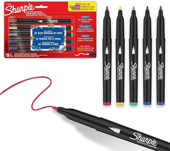 Sharpie Creative Markers, Water-Based Acrylic Paint Markers, Fine Tip by Unknown