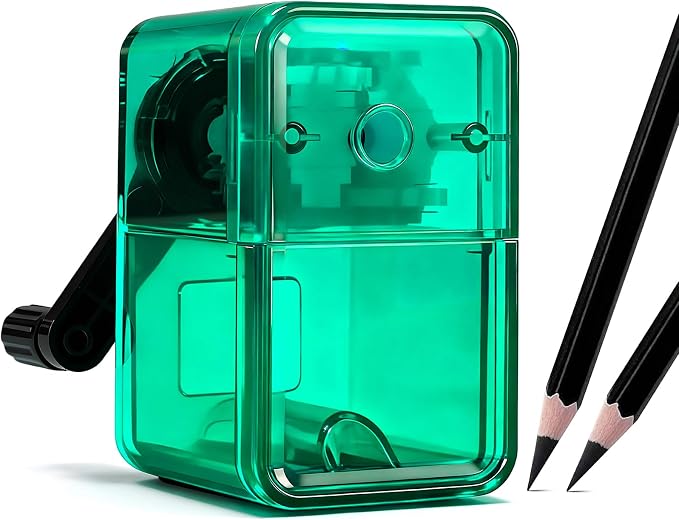 Manual Pencil Sharpener, Labor-Saving Hand Crank Automatic Pen Entry, by ZQS