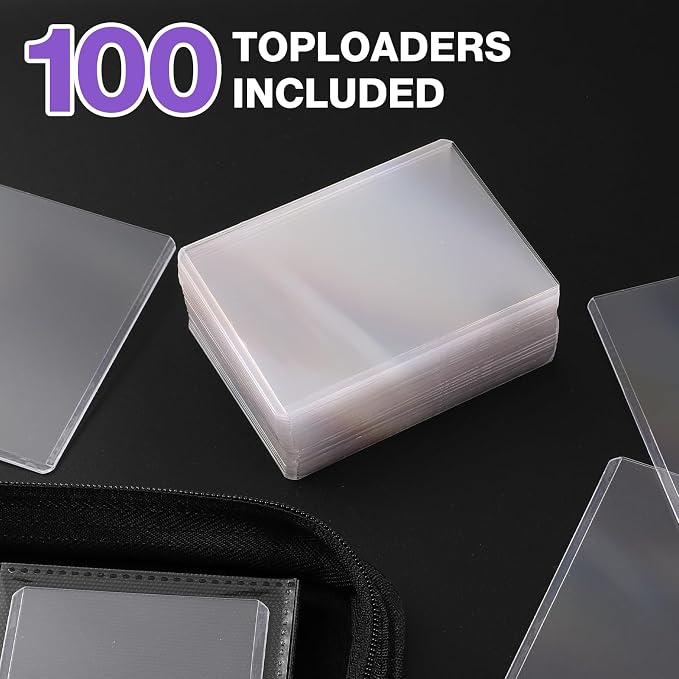 Toploader Binder, Holds 160 Toploaders, 100 Toploaders INCLUDED, 4-Pocket PU - Image 6
