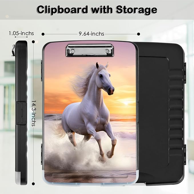 Clipboard with Storage, Office Supplies Nursing Clipboards Folder with Pen - Image 2