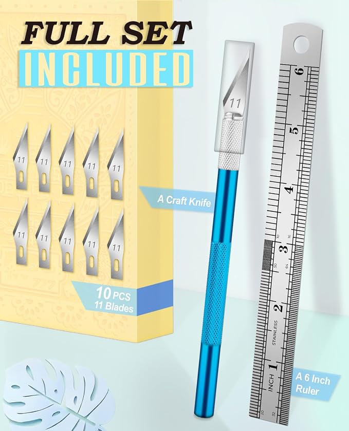 DIYSELF Craft Knife with 10 Extra #11 Blades, Precision Hobby Knife Set with - Image 2