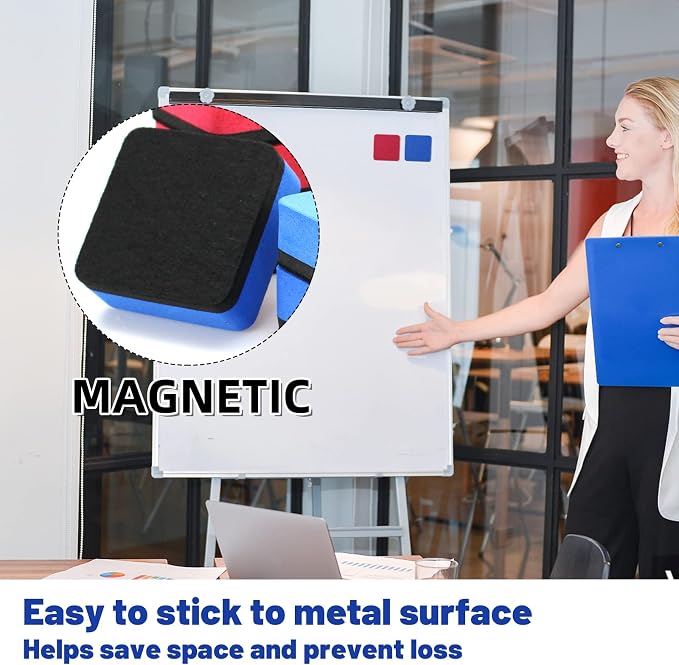 Dry Erase Eraser, 12 Pack Magnetic Whiteboard Erasers, Small Dry Erase Board - Image 4
