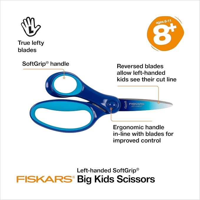 Fiskars 6" Left-Handed Big Kids Scissors - Image 2