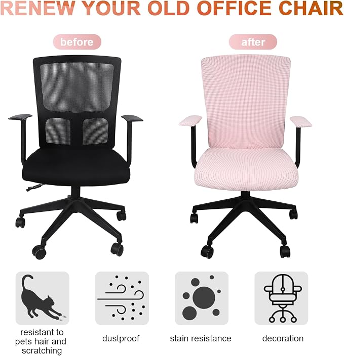 Tallew 8 Pcs Office Chair Covers Set Computer Universal Protective Stretchable - Image 4