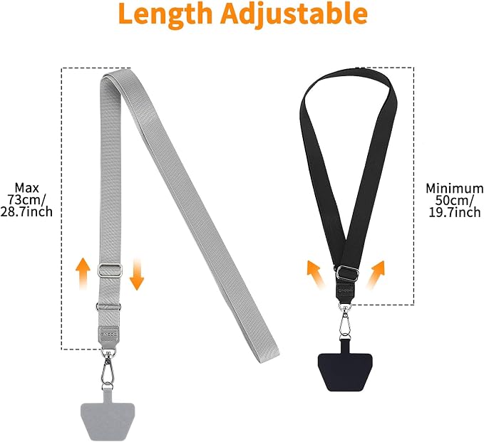 CACOE Phone Lanyard 2 Pcs Lengthened Adjustable Neck Strap, Universal Crossbody - Image 2