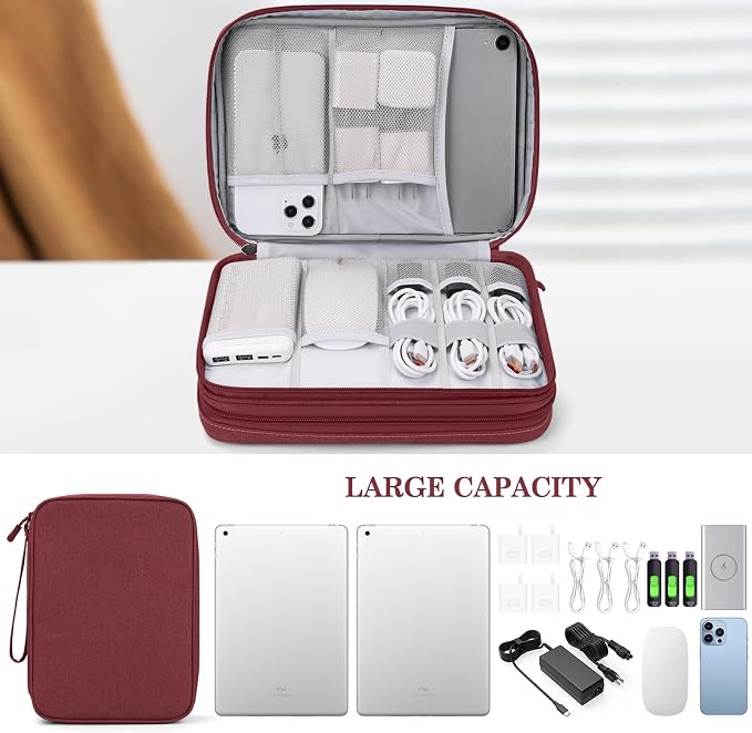 FYY Electronic Organizer, Extra Large Travel Cable Organizer Bag Pouch Portable - Image 6