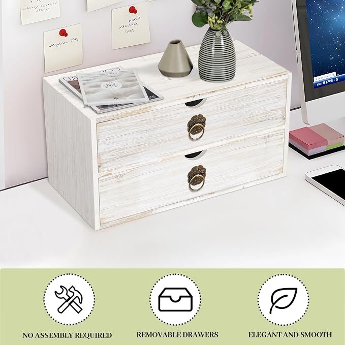 Wood Desk Organizer, Tabletop Storage Organization Box - Image 7