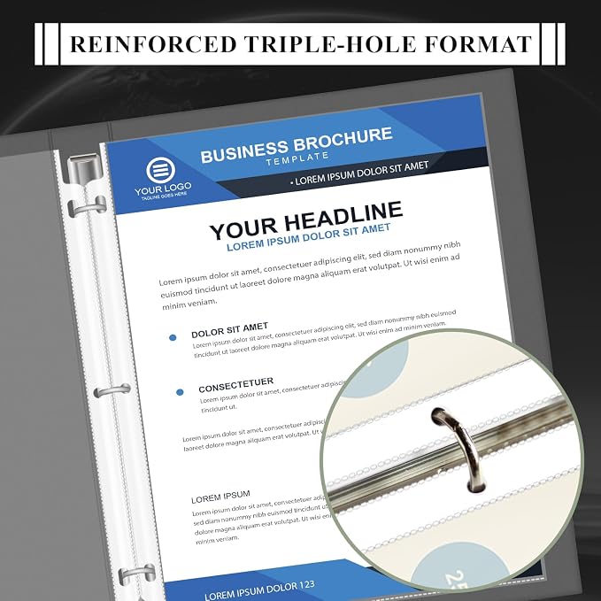 Page Protectors for 3 Ring Binder, Sheet Protectors 8.5 x 11 Inch, 200 Per Box - Image 3