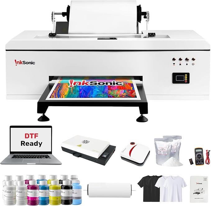 InkSonic R1390 DTF Printer, A3 T shirt Printing Machine with Laptop and Oven Bundle, 13" DTF Printer Machine, Direct to Film Heat Transfer, T-Shirt Maker for Clothes Design, Custom DIY Printing-DeskLoop Office