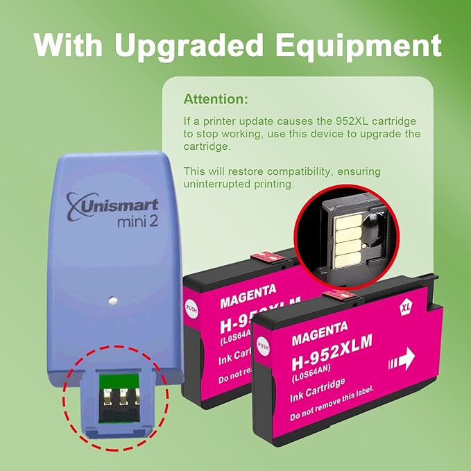 952XL Magenta Ink Cartridges with Upgrade Device Replacement for HP 952XL 952 XL for HP Officejet Pro 7740 8720 8710 8210 8715 8740 8702 8730 8725 Printers (952XL Magenta High-Yield 2 Packs)-DeskLoop Office
