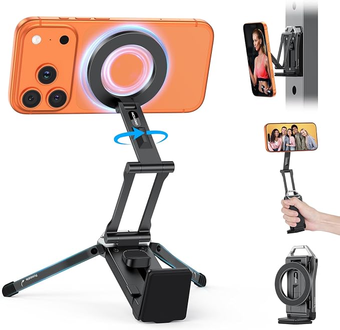 OMOTON TP02 360° Rotating for MagSafe Tripod, Aluminum Magnetic Phone Tripod by OMOTON