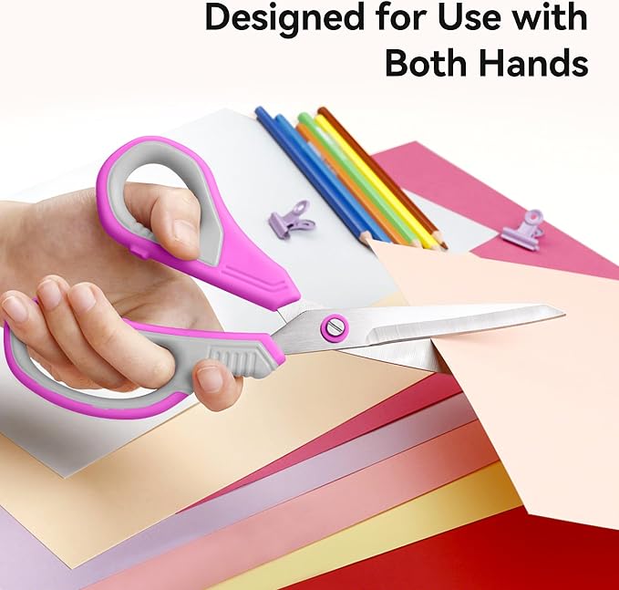 QMVESS 8.5" Scissors All Purpose 3 Pack, Ultra Sharp 2.5mm Thick Blade Scissors - Image 5