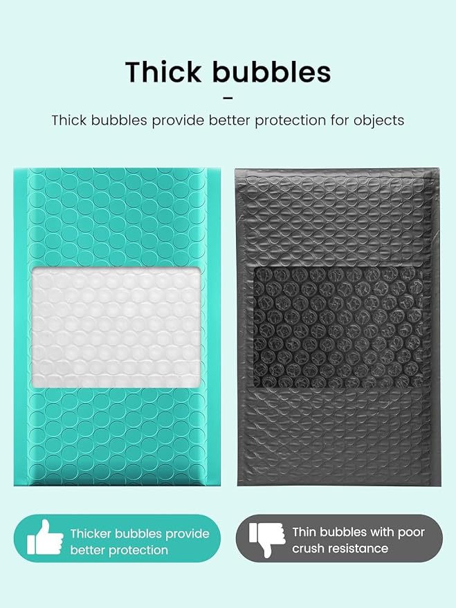 GSSUSA Teal Bubble Mailers 4x8 Inches 19200 Pack, Usable Size 4X7" Bubble - Image 7