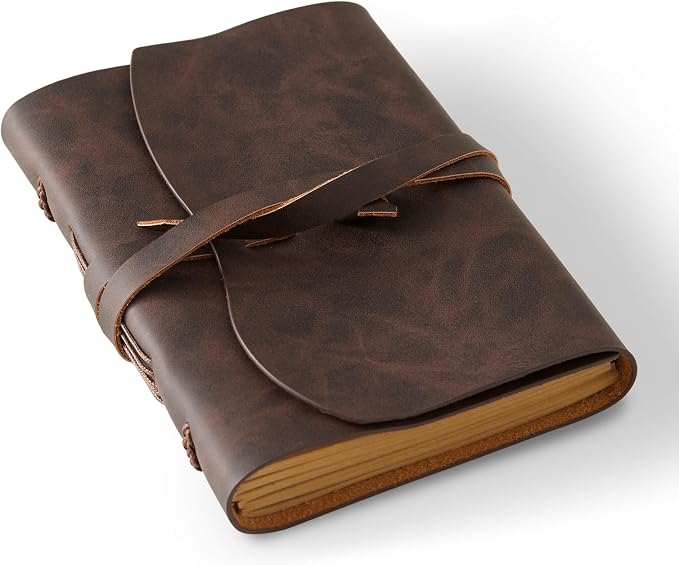RILIHO Leather Journal Notepad, Small Notebook 4.8x6.5 Inches, Mini Journal by RILIHO