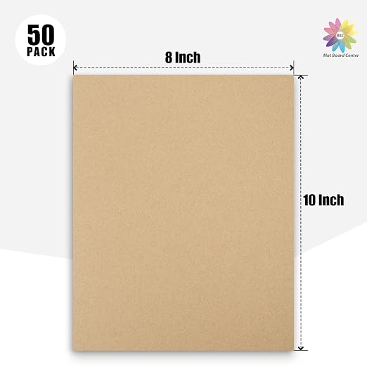 Mat Board Center, 50 Corrugated Cardboard Sheets 8x10 Inches Flat Card Board - Image 2