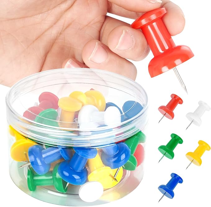 30 PCS Jumbo Push Pins for Bulletin Board, Large Thumb Tacks for Wall, 1.81 Inch by DANRONG