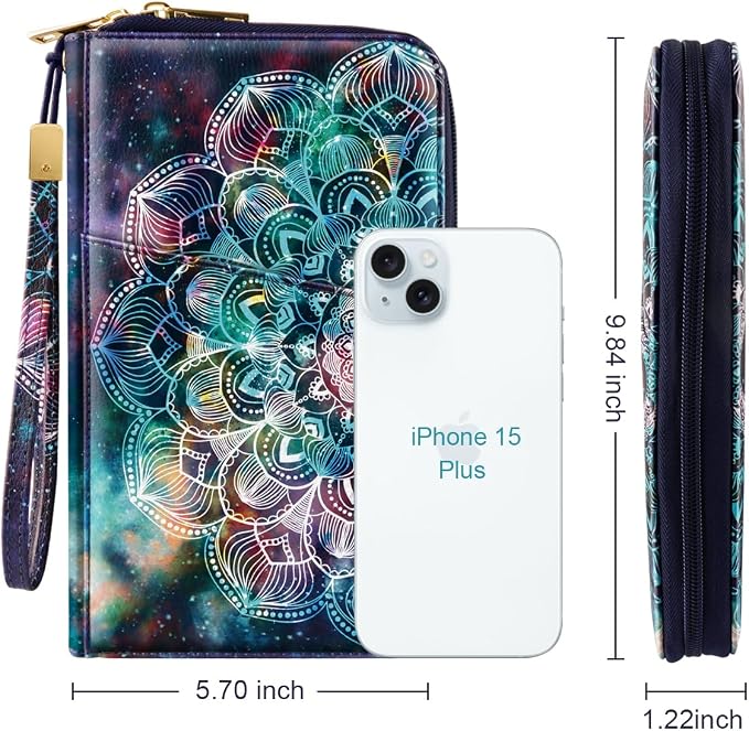 Family Passport Holder Wallet RFID Blocking Document Organizer PU Leather - Image 4