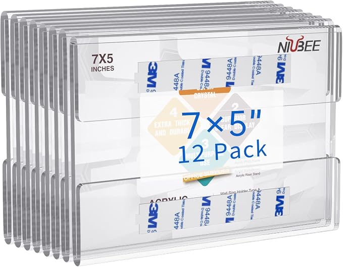 Niubee 5x7 inch Wall Mount Acrylic Sign Holder by NIUBEE