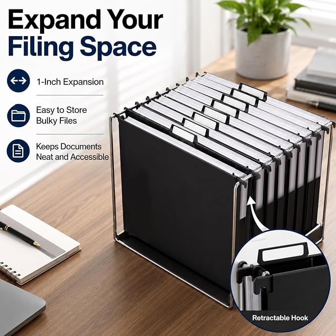 gisgfim 16 Pack Plastic Hanging File Folder Letter Size 1inch Expanding File - Image 4