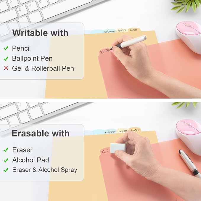 16 Count/2 Sets Write & Erase Binder Dividers - Image 4