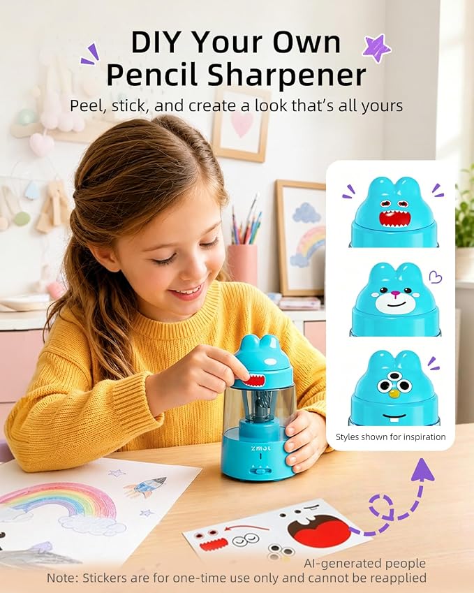 ZMOL Colored Pencil Sharpener for Kids Gift, Rechargeable Electric Pencil - Image 7