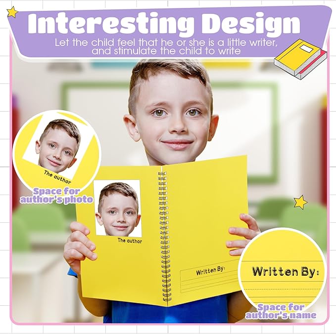 Henoyso 10 Pcs 100/50 Sheets Primary Composition Notebook K-2 Bulk Spiral Primary Journal Drawing Handwriting Practice for Kids Kindergarten 1st 2nd Back to School Supplies (Macaron Color,100 Sheets)-DeskLoop Office