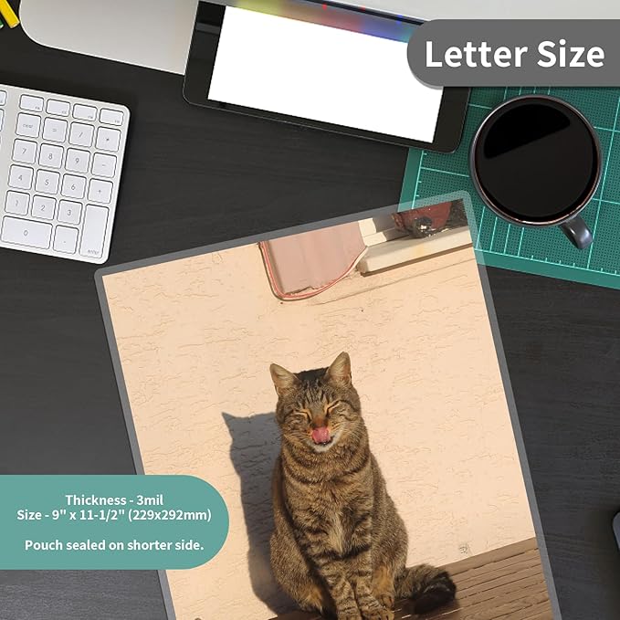 3 Mil Laminating Sheets 1500 Packs, Thermal Laminating Pouches Holds 8.5" x 11" Sheets, Clear Laminator Plastic Paper 9 x 11.5 Inches - Rounded Corner Letter Size-DeskLoop Office