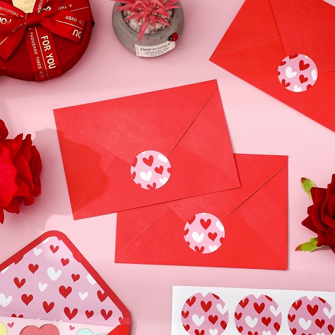 Whaline 50Pcs Valentine's Day Invitation Envelopes Greeting Card Envelope Red - Image 5