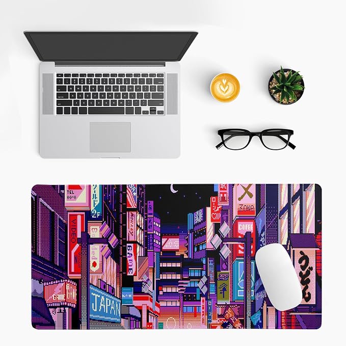 Dark Purple Japanese Gaming Mouse Pad Abstract Anime Mat 27.6x11.8 Inch Tokyo - Image 3