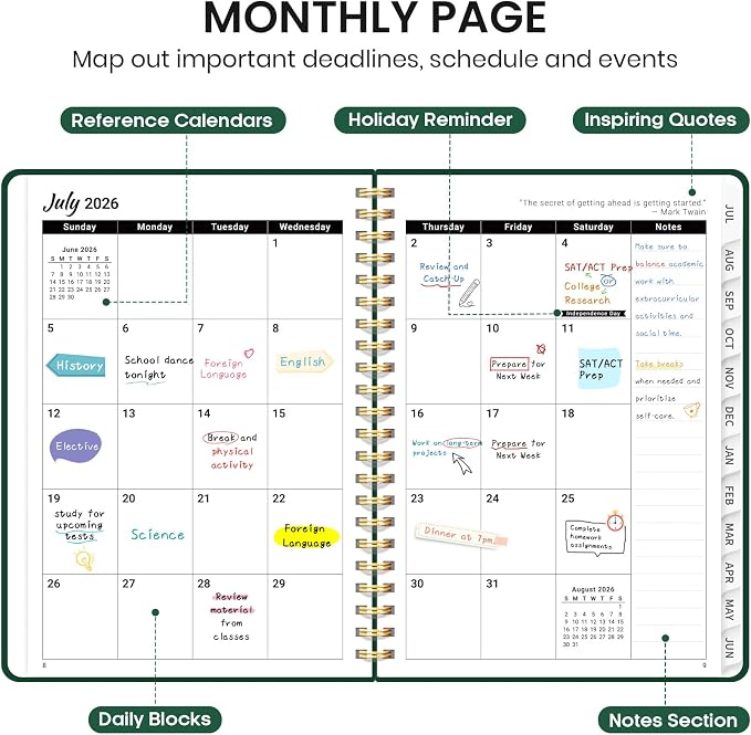 Planner 2026-2027 for Women & Men, Academic Monthly and Weekly Calendar Planner - Image 2