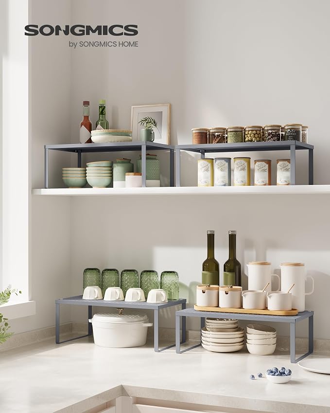SONGMICS Spice Racks, Countertop Organizers, Shelf Risers, Expandable - Image 2