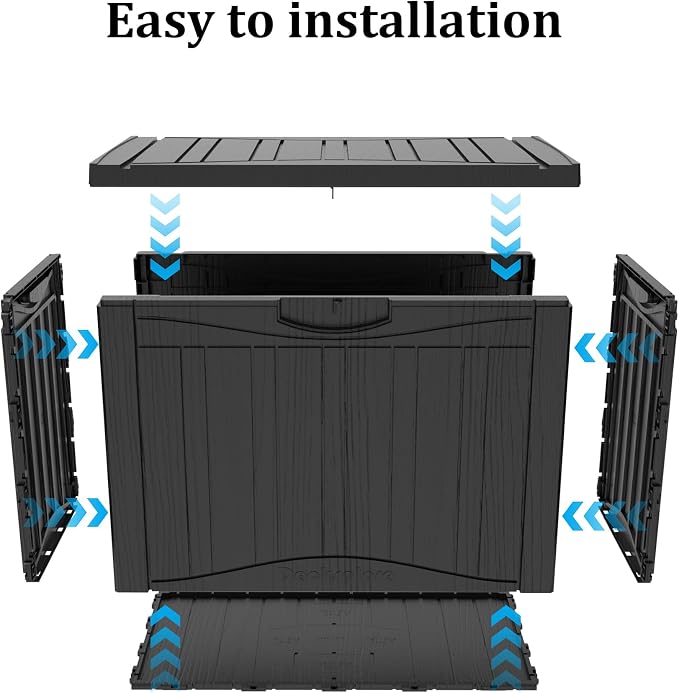 Yardgrace 50 Gallon Lockable Resin Outdoor Storage Box, Waterproof & Weather - Image 3