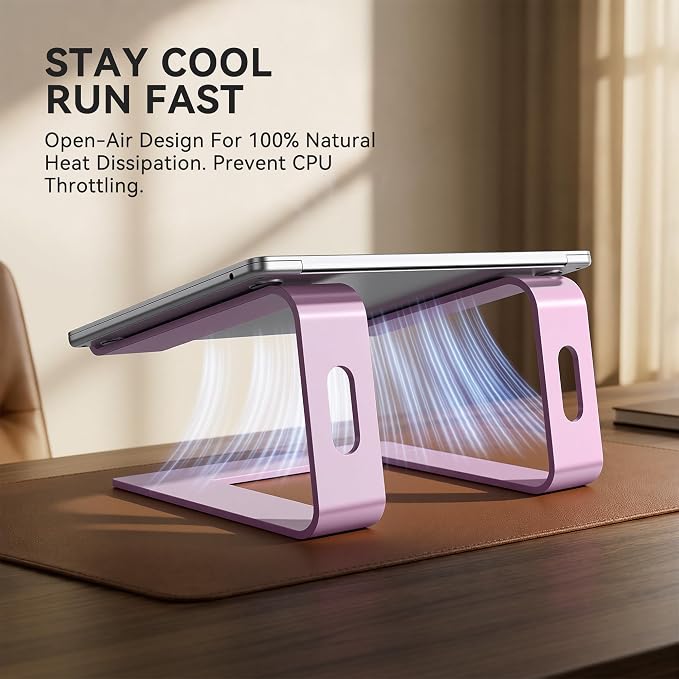 SOUNDANCE Laptop Stand, Aluminum Computer Riser, Ergonomic Laptops Elevator - Image 3