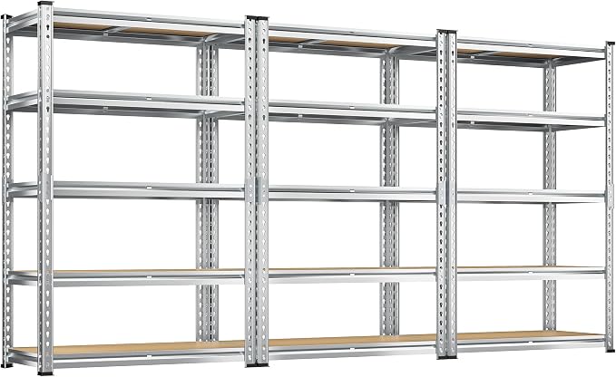 REIBII Garage Shelving, 5 Tier Storage Shelves Load 2400LBS, Adjustable Garage by REIBII