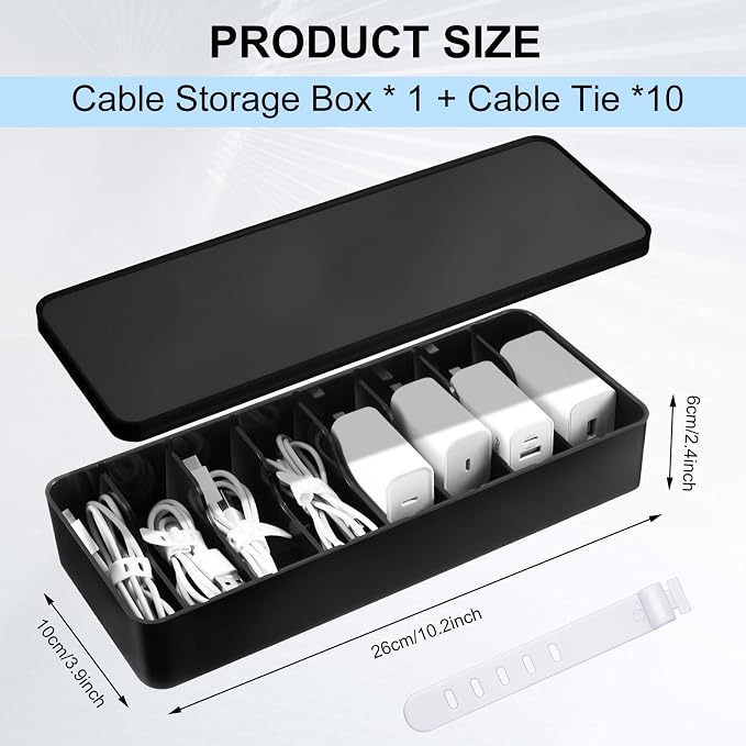 Tatuo 1 Pcs Cord Organizer for Drawer Desktop, Cable Organizer Box - Image 2