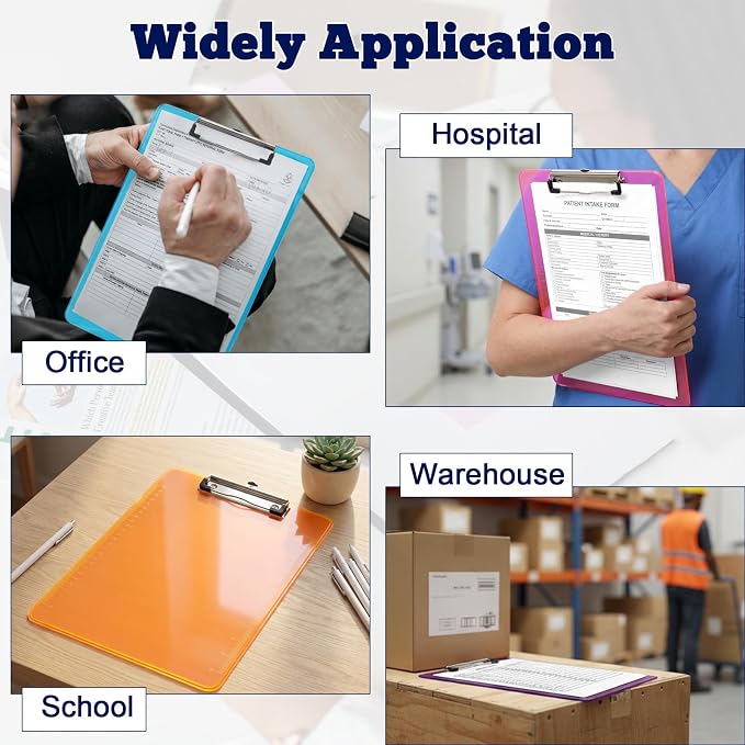 Plastic Clip Boards 8.5x11, 20 Pack Colored Clipboards Bulk - Image 5