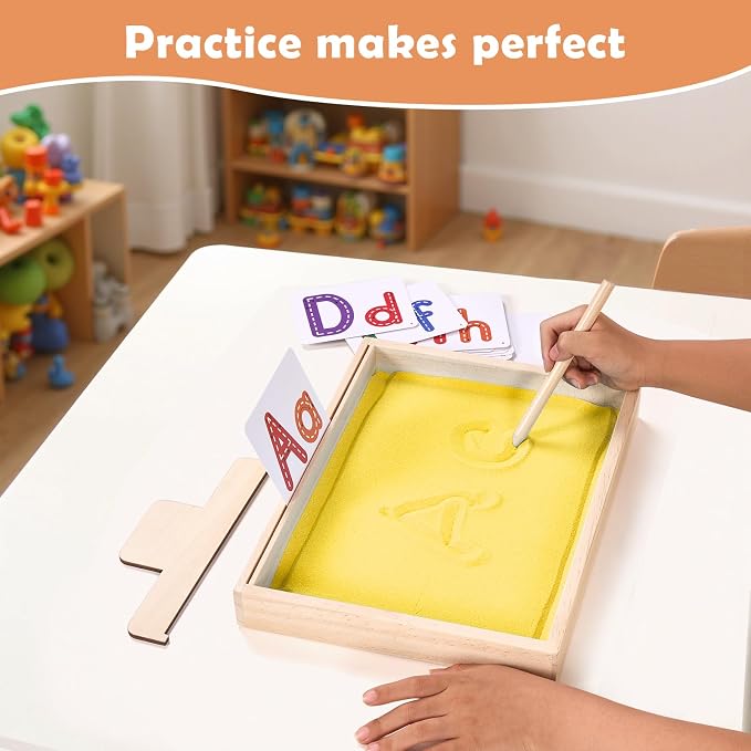 Montessori Sand Tray for Kids, Writing Play Sand Tray - Image 4