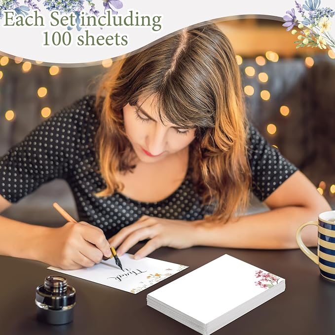 Spiareal 100 Pcs Blank Note Cards 4 x 6 in Blank Decorative Notecards Index - Image 2