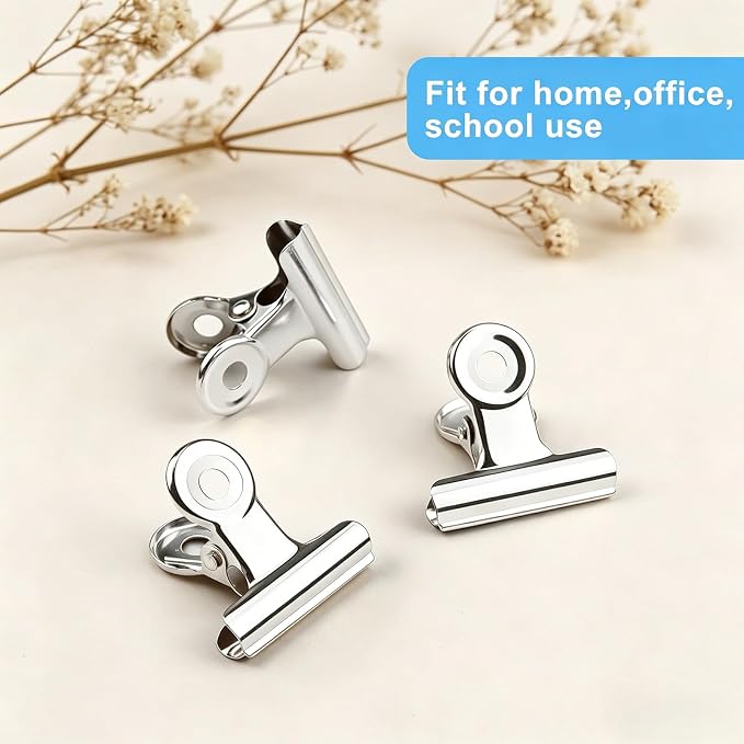 60 Pcs Metal Bulldog Clips, Tiny Metal Binder Paper Clips - Image 7