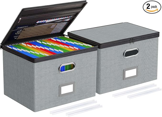 Oterri 2 Pack Large File Organizer Boxes by Oterri