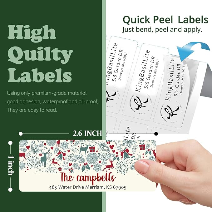 LINMAGCO Personalized Return Address Labels Gold 500 Pcs Mail Labels - Image 3