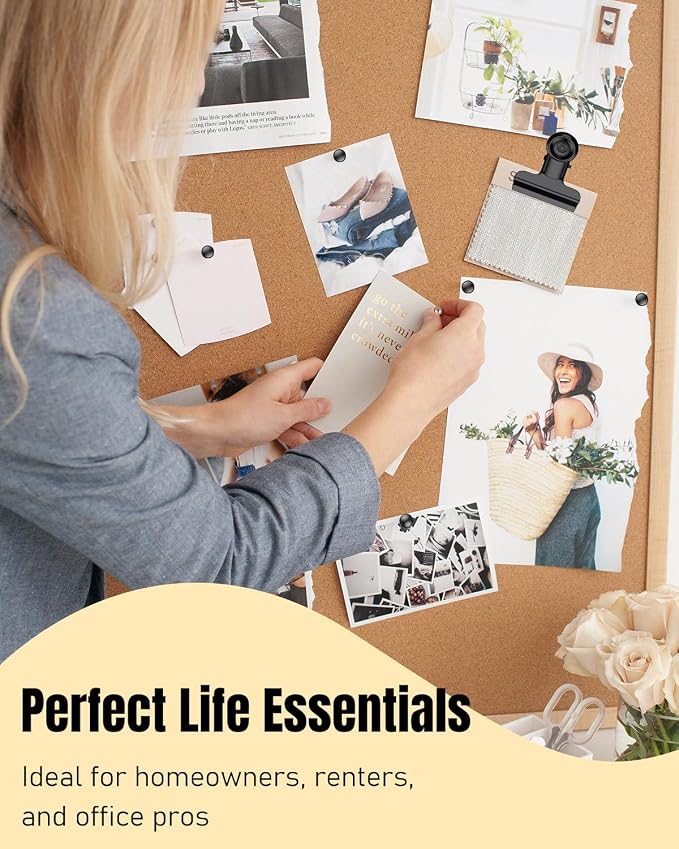 Uniclife 200 PCS Black Push Pins, 5 Style Push Pins - Image 5