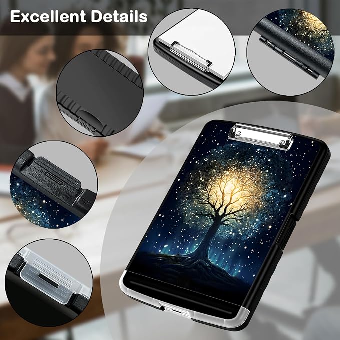 Clipboard with Storage, Office Supplies Nursing Clipboards Folder with Pen - Image 3