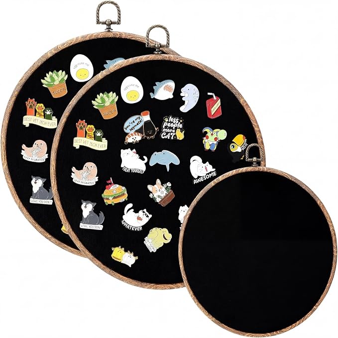 Yalikop Pin Display Board Fabric Enamel Pin Boards Wall Hanging Brooch Earrings by Yalikop