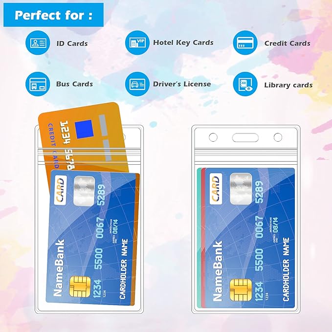 100Pcs ID Badge Holder Vertical Name Tag Holder Clear Plastic Name Badge ID - Image 5