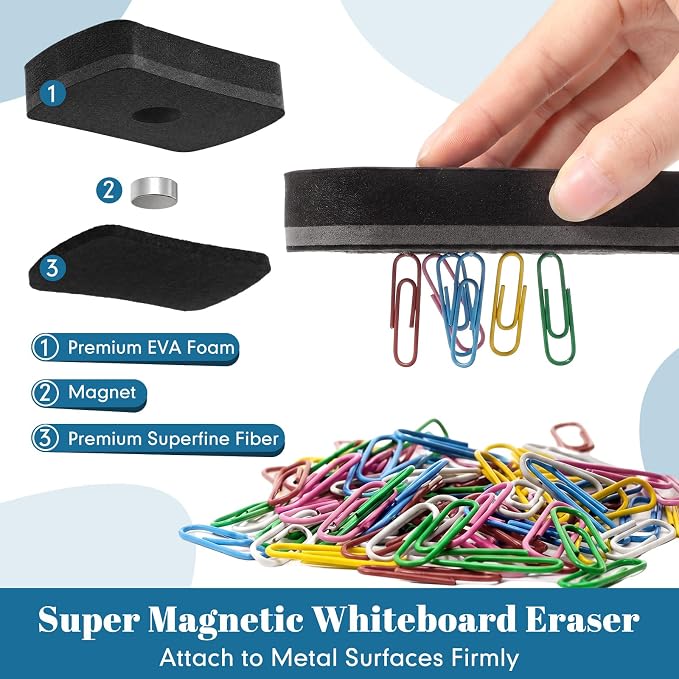 Outus 12 Pcs White Board Erasers Bulk Magnetic Dry Erase Erasers Assorted Color - Image 5