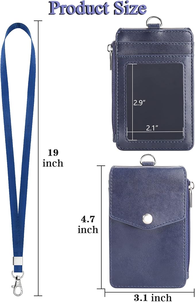 Teskyer Badge Holder with Side Zip Pocket, Teachers/Students, Secure Zipper - Image 7