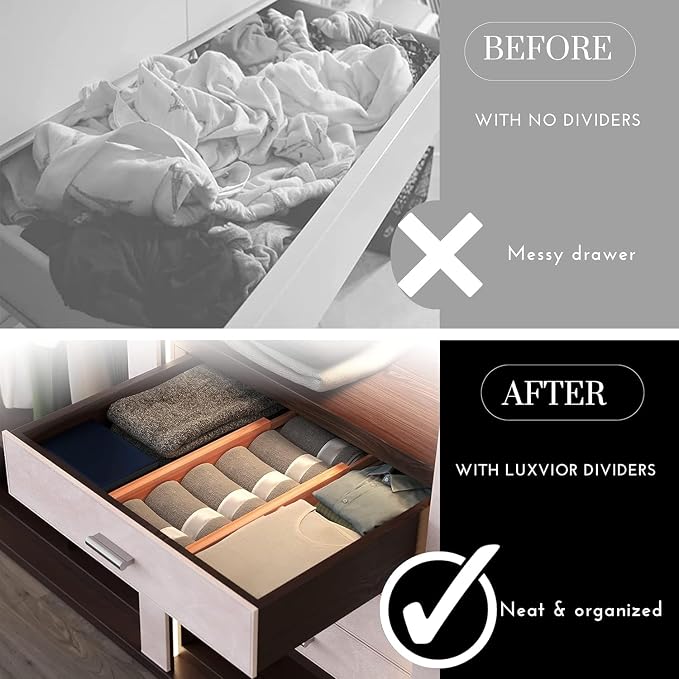 Expandable Bamboo Drawer Dividers 8 pack - Image 4